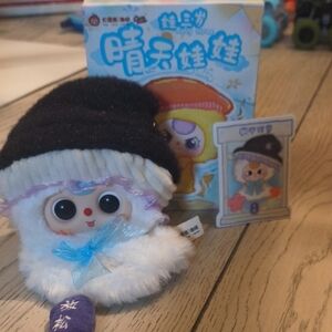 Charming White and Black Plush Doll